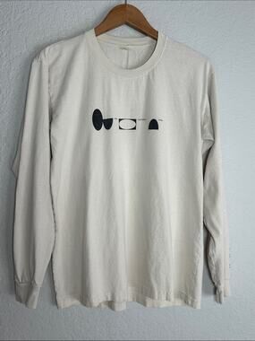 Everybody World Open California Graphic Tee Mens Long Sleeve T-Shirt Cream Black